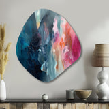 Blue and Pink Spatula Abstract - Asymmetric Metal Wall Art