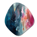 Blue and Pink Spatula Abstract - Asymmetric Metal Wall Art