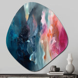 Blue and Pink Spatula Abstract - Asymmetric Metal Wall Art