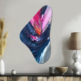 Blue and Pink Textured Art - Asymmetric Metal Wall Art