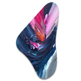 Blue and Pink Textured Art - Asymmetric Metal Wall Art