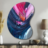 Blue and Pink Textured Art - Asymmetric Metal Wall Art