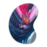 Blue and Pink Textured Art - Asymmetric Metal Wall Art