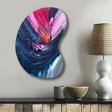 Blue and Pink Textured Art - Asymmetric Metal Wall Art