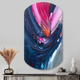 Blue and Pink Textured Art - Asymmetric Metal Wall Art