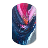 Blue and Pink Textured Art - Asymmetric Metal Wall Art