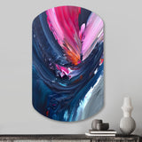 Blue and Pink Textured Art - Asymmetric Metal Wall Art