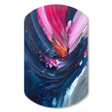 Blue and Pink Textured Art - Asymmetric Metal Wall Art