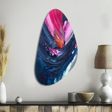 Blue and Pink Textured Art - Asymmetric Metal Wall Art