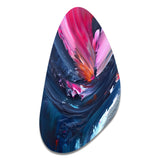 Blue and Pink Textured Art - Asymmetric Metal Wall Art