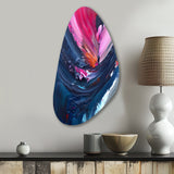 Blue and Pink Textured Art - Asymmetric Metal Wall Art