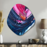 Blue and Pink Textured Art - Asymmetric Metal Wall Art