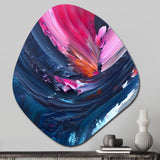 Blue and Pink Textured Art - Asymmetric Metal Wall Art