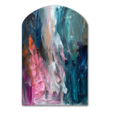 Modern Blue and Pink Abstract - Asymmetric Metal Wall Art