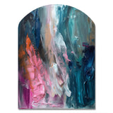 Modern Blue and Pink Abstract - Asymmetric Metal Wall Art