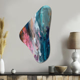 Modern Blue and Pink Abstract - Asymmetric Metal Wall Art