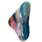 Modern Blue and Pink Abstract - Asymmetric Metal Wall Art