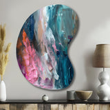 Modern Blue and Pink Abstract - Asymmetric Metal Wall Art