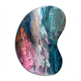 Modern Blue and Pink Abstract - Asymmetric Metal Wall Art