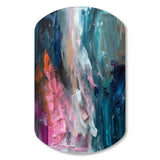 Modern Blue and Pink Abstract - Asymmetric Metal Wall Art