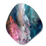 Modern Blue and Pink Abstract - Asymmetric Metal Wall Art