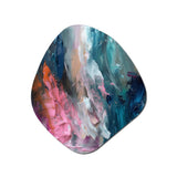 Modern Blue and Pink Abstract - Asymmetric Metal Wall Art