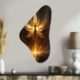 Glorious Ascending Golden Angel - Asymmetric Metal Wall Art