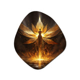 Glorious Ascending Golden Angel - Asymmetric Metal Wall Art