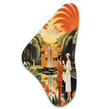 Art Deco Lady In White Cosmopolitan Adventure - Asymmetric Metal Wall Art