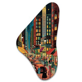 Art Deco Retro City Life I - Asymmetric Metal Wall Art