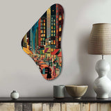 Art Deco Retro City Life I - Asymmetric Metal Wall Art