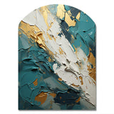 Serenity Sunset In Teal And White I - Asymmetric Metal Wall Art