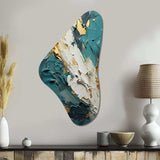 Serenity Sunset In Teal And White I - Asymmetric Metal Wall Art