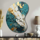 Serenity Sunset In Teal And White I - Asymmetric Metal Wall Art