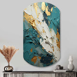 Serenity Sunset In Teal And White I - Asymmetric Metal Wall Art