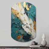 Serenity Sunset In Teal And White I - Asymmetric Metal Wall Art