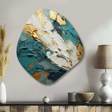 Serenity Sunset In Teal And White I - Asymmetric Metal Wall Art