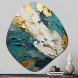 Serenity Sunset In Teal And White I - Asymmetric Metal Wall Art