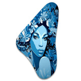 Elegant Blue Fashion African Goddess Grace - Asymmetric Metal Wall Art