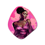 Retro Fashion Glam Model In Pink Magenta - Asymmetric Metal Wall Art