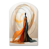 Abstract Contemporary African Dancer I - Asymmetric Metal Wall Art