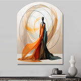 Abstract Contemporary African Dancer I - Asymmetric Metal Wall Art