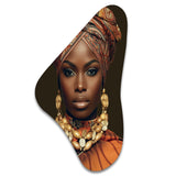 Beautiful African Lady Traditional Style Attire I - Asymmetric Metal Wall Art