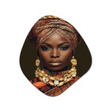 Beautiful African Lady Traditional Style Attire I - Asymmetric Metal Wall Art