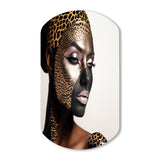 Bohemain Model With Leopard Pattern - Asymmetric Metal Wall Art