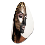 Bohemain Model With Leopard Pattern - Asymmetric Metal Wall Art