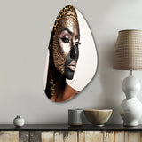 Bohemain Model With Leopard Pattern - Asymmetric Metal Wall Art