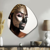 Bohemain Model With Leopard Pattern - Asymmetric Metal Wall Art