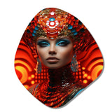 Futuristic Glam Portrait Of Gorgeous Woman - Asymmetric Metal Wall Art