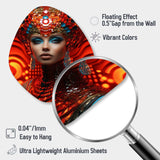 Futuristic Glam Portrait Of Gorgeous Woman - Asymmetric Metal Wall Art